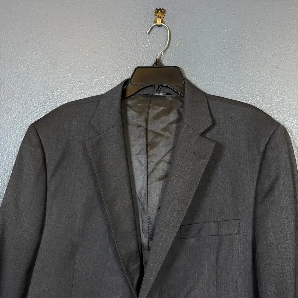 Ermenegildo Zegna 44 men's grey wool 2 dots wool blazer Saks Fifth Avenue